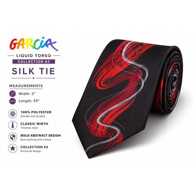 Jerry Garcia Tie Liquid Torso Collection 63 Black Red Abstract  59''L 3''W