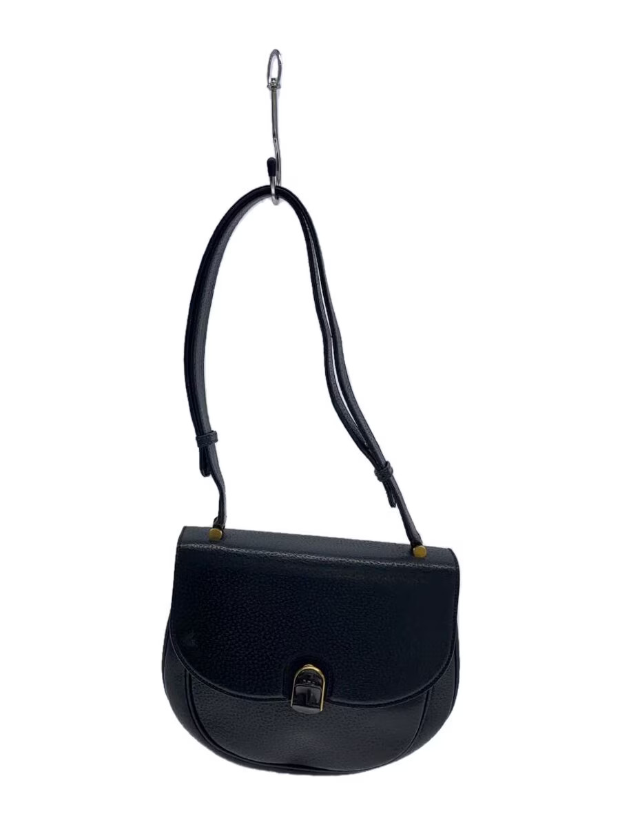 GUCCI black leather shoulder bag with iconic logo