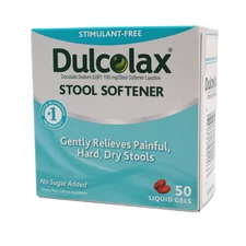 Dulcolax Stool Softener for Constipation Ducosate 100mg 50 LiquiGels Exp 01/2026