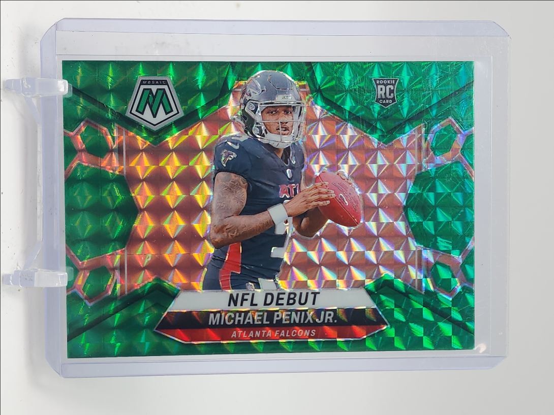 MICHAEL PENIX JR. 2024 MOSAIC NFL DEBUT ROOKIE GREEN MOSAIC PRIZM RC Q5830
