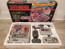 BOXED SNES Super Nintendo Console UK PAL Street Fighter-ONE OWNER- COMPLETE