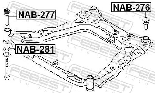 Fits FEBEST NAB-281 SUBFRAME FRONT BUSHING