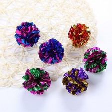 24Pcs Durable Crinkle Cat Toys Balls Assorted Colors for Pets Exercise Play