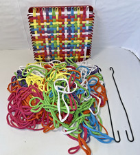 Potholder Weaving Loom Kit Metal 2 Hooks Replacement Loops Bright Colors Vintage
