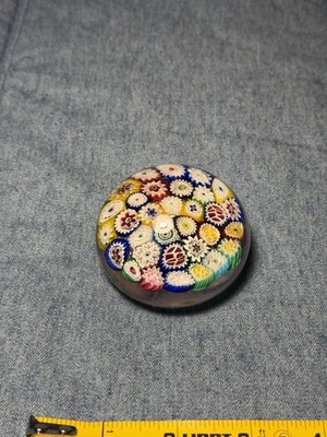 Vintage Murano AVEM Glass Multicolor Millefiori Paperweight 2.5 