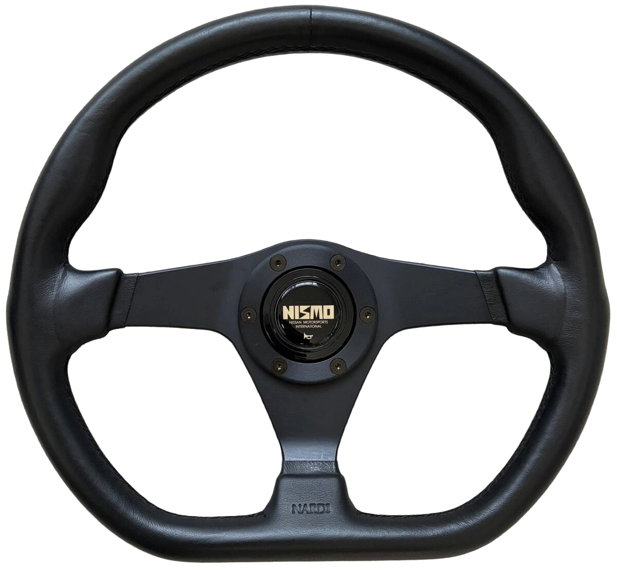 NARDI D-Shape Flat Leather Steering Wheel 355mm NISMO Horn JDM GTR