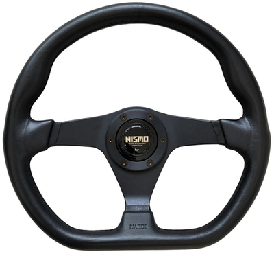 NARDI D-Shape Flat Leather Steering Wheel 355mm NISMO Horn JDM GTR