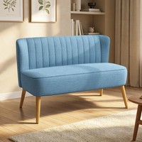 Homcom Sofa 2-Sitzer Couch Stoffsofa SitzmöBel Polstersofa Loungesofa Blau