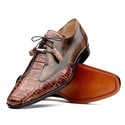 Marco Di Milano Orix/Brown Genuine Alligator Skin Derby Shoes (USA Mens Size 12)