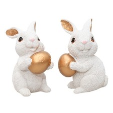 Delicate Easter Rabbit Dolls Delicate Easter Rabbits Sculpture Tabletop Display