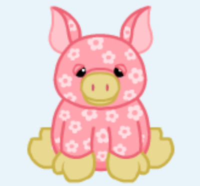 Webkinz Daisy Pig HM625 RARE pink yellow flower piglet sow hog