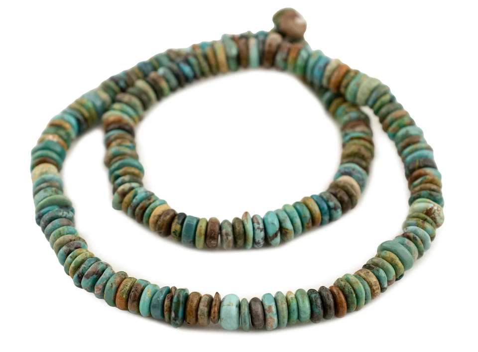 Auténticas cuentas de astillas de turquesa verde 7-8 mm astillas piedras preciosas hilo de 16 pulgadas Foto 3 de 4