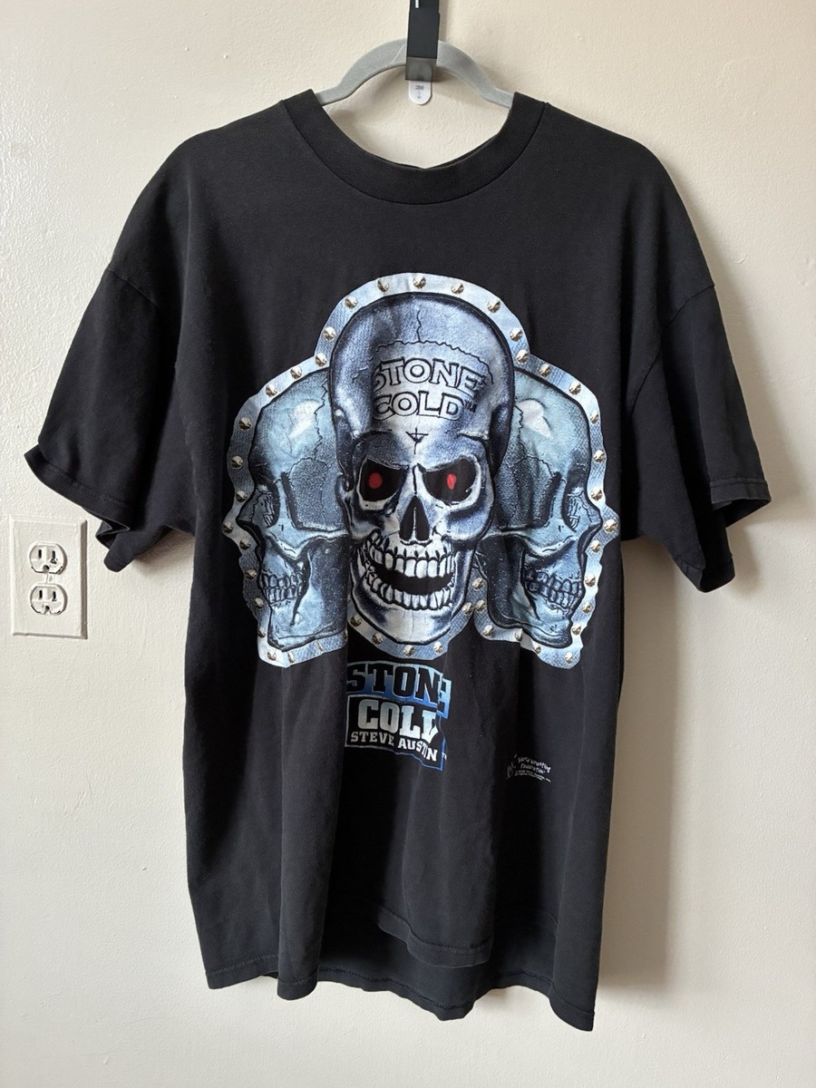 Vintage 90s WWE Stone Cold Steve Austin Hard Way Skull T-Shirt XL