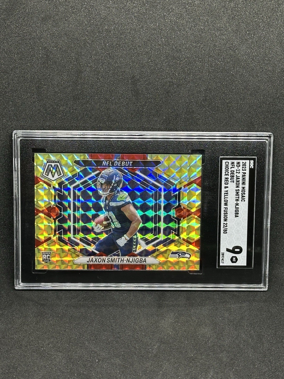 2023  Mosaic - Nfl Debut Jaxon Smith-Njigba Choice Red & Yellow  /80