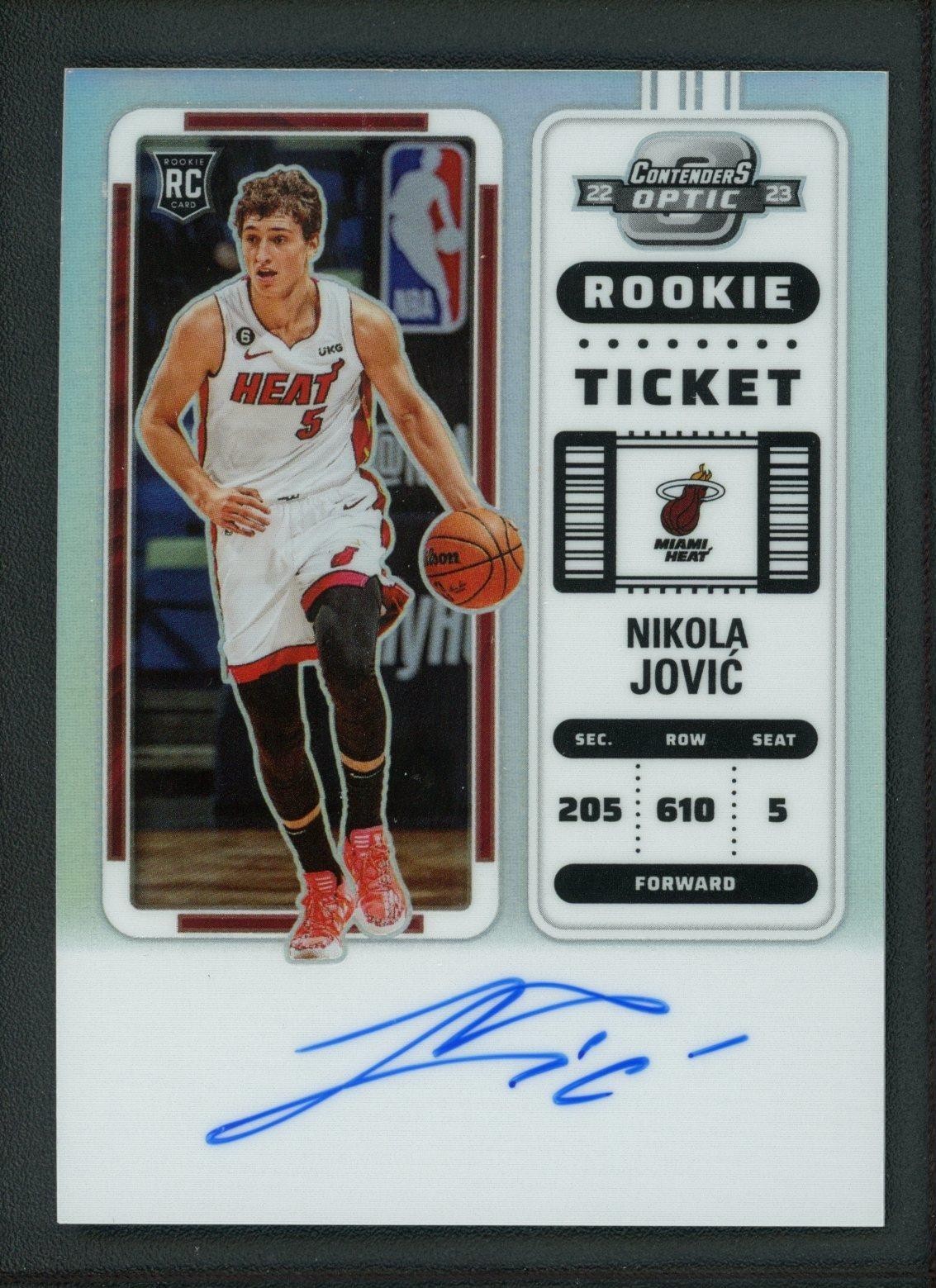 2022-23 NIKOLA JOVIC AUTO PANINI CONTENDERS OPTIC HOLO ROOKIE RC #120 TICKET
