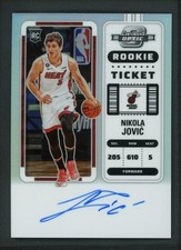 Boleto Nikola Jovic Auto Panini Contenders Optic Holo Rookie RC #120 2022-23
