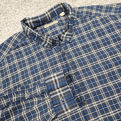 Burberry Brit Mens Plaid Button Front Shirt Size XL Designer Classic Preppy