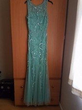 Sparkly mint long evening/prom elegant dress size 10 