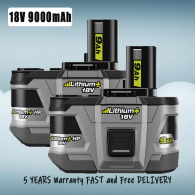 2pack 18V Akku für RYOBI One Plus Lithium RB18L50 P108 P104 Batterie 9000mAh DE