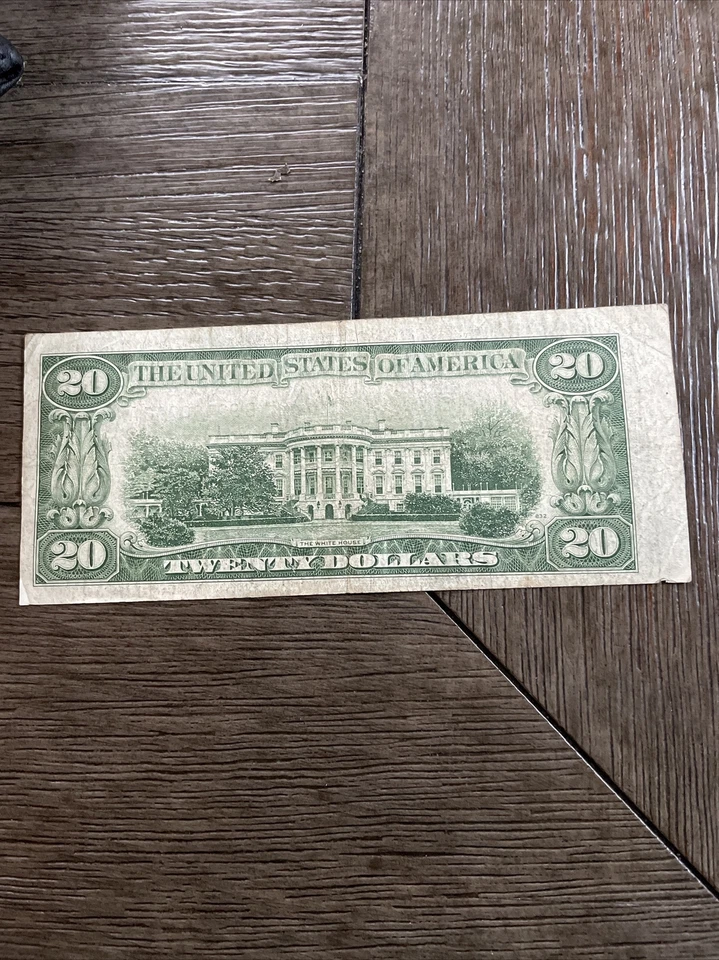 1950 - B $20 TWENTY DOLLAR Federal Reserve Banknote New York ERROR Cut! - Image 2 of 4