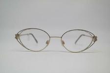 Vintage EBM 1308 Gold Plated Silver Black Oval Glasses Frame NOS