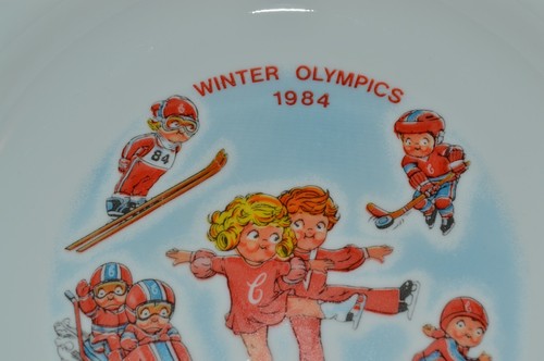 Piatto zuppa Campbell's Soup Kids 1984 Olimpiadi invernali diametro 8 1/2" Corelle - Foto 3 di 7