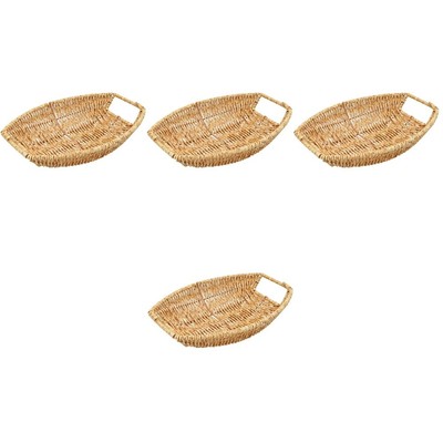 4pcs handgewebte Lagerkorb Sundies Behälter Simulation Rattankorb