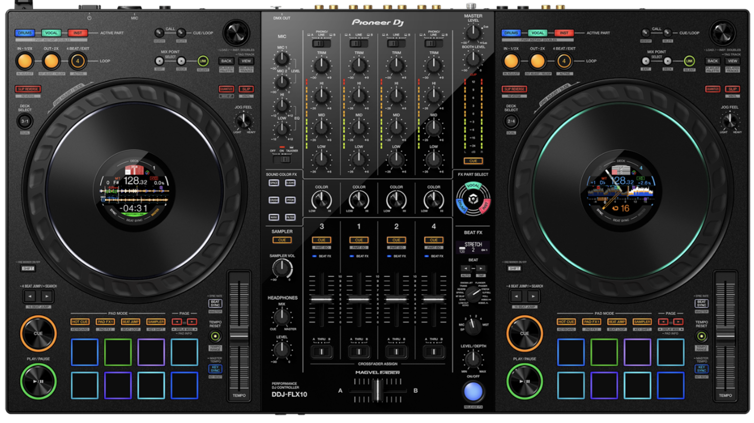 Pioneer DDJ-FLX10 4-Channel Performance Controller For Rekordbox & Serato DJ PRO