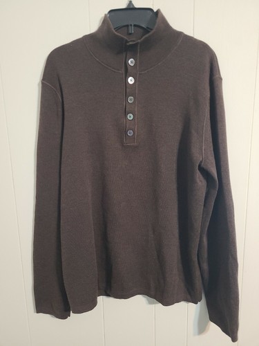 Banana Republic Extra Fine Italian Merino Wool Xl Mens Brown High Neck Sweater