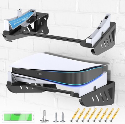 PS5 Wall Mount Kit Horizontal, PS5 Shelf Wall Mount Horizontal for PS5 Disc