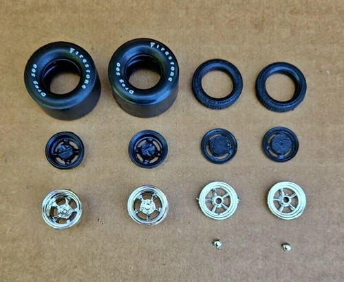 MPC 1/25 RAMCHARGERS DODGE CHALLENGER FUNNY CAR WHEELS & TIRES, LETTERED SLICKS