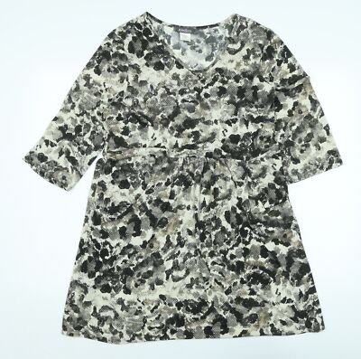 Kim & CO Damen Ballkleid mehrfarbig Animalprint Polyester Größe XL U-Ausschnitt