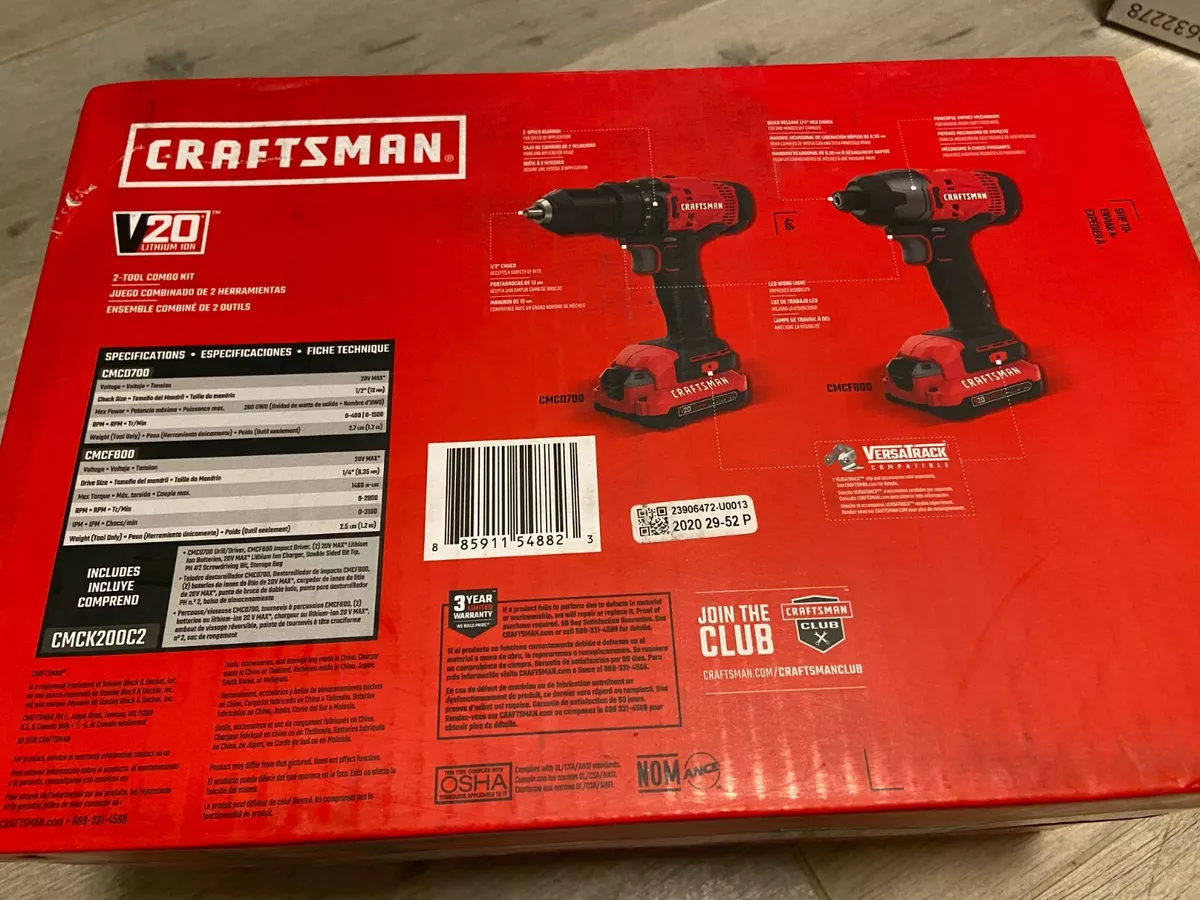 Ensemble de 6 outils 20 V CRAFTSMAN avec batteries et chargeur