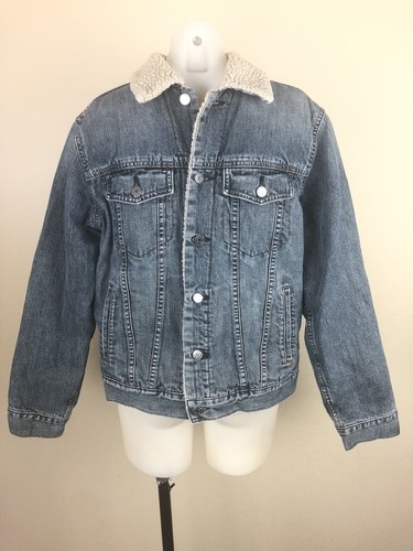 Sherpa Denim Jacket Mens Trucker 