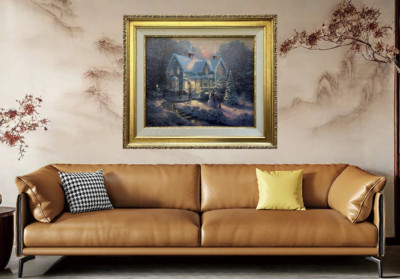 Thomas Kinkade ~ Blessings of Christmas 16x20 S/N Oil on Canvas