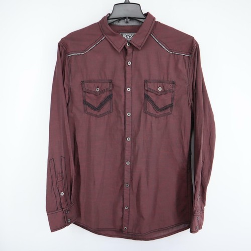 NWT Mens Buckle Black Tailored Fit Red 