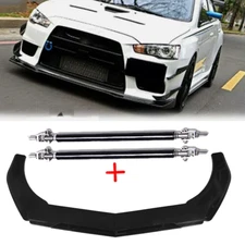 Front Bumper Lip Splitter Spoiler Glossy Black Body Kit FOR MITSUBISHI LANCER
