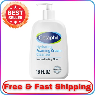 Cetaphil Hydrating Foaming Cream Cleanser for Dry to Normal Sensitive Skin 16 oz