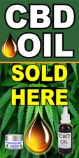 VERTICAL CBD OIL SOLD HERE CHOOSE YOUR SIZE PERF WINDOW VINYL DECAL NEW
