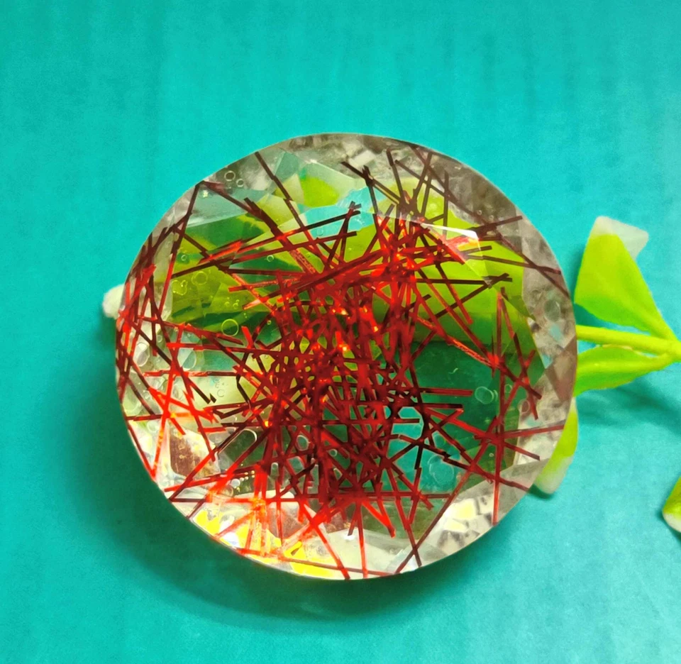 Red-Color Rutilated Quartz Natural Certified 146 Ct Round Cut Loose Gemstone KKK - Image 2 of 4