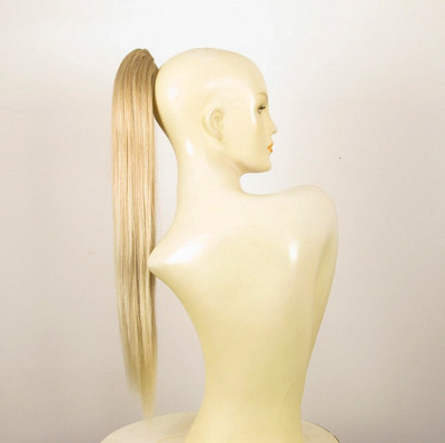 Extension Cheveux Synthétique Pour Queue De Cheval - Couleur Blond Clair Méché, Bouclée, Neuve