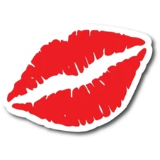 Kiss Mark Luscious Blazing Red Lips Magnet Decal, 6 Inches, Automotive Magnet