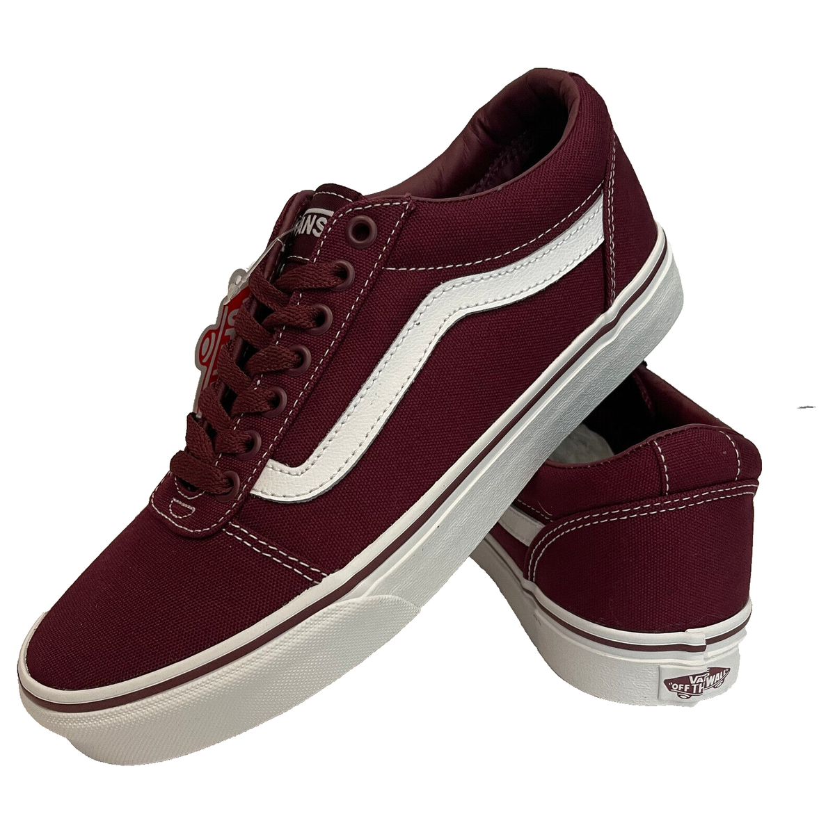 Vans Ward Men's Skate Shoes Sneakers US-12 Burgundy/White New