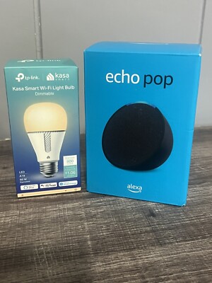 Amazon Echo Pop Smart Bulb Bundle Works With Alexa NEW