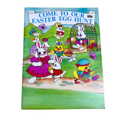 Vintage 1991 Landoll Easter Santa Coloring & Activity Book Unused ERROR READ