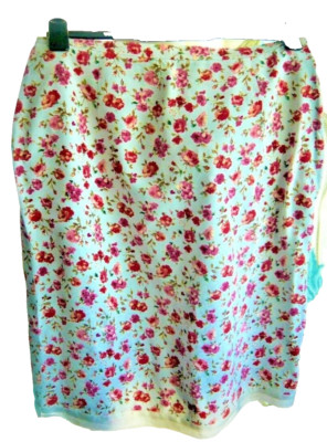 SKIRT - LAURA ASHLEY NWOT 100% Silk A-Line Short Blue/Floral UK 10