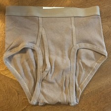 Vintage SPTI Rare 100 Ribbed Cotton Y-Fly Underwear Briefs Size 30 Brown NEW