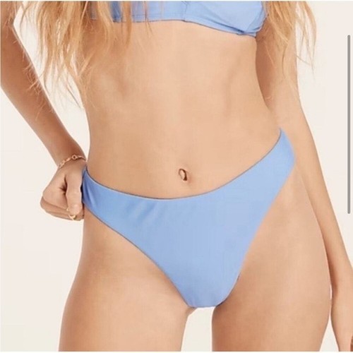 NUEVO CON ETIQUETAS J. Parte inferior de bikini Crew azul claro tiro alto para mujer talla mediana - Imagen 4 de 7