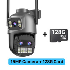 6K 15MP Outdoor PTZ Wifi Camera 10X Zoom Three Lens Dual Screens Surveillance 10