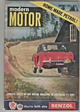 Modern Motor 1957 Mar Hudson Hornet Lloyd 600 FJ Holden Austin Healey Delahaye 1